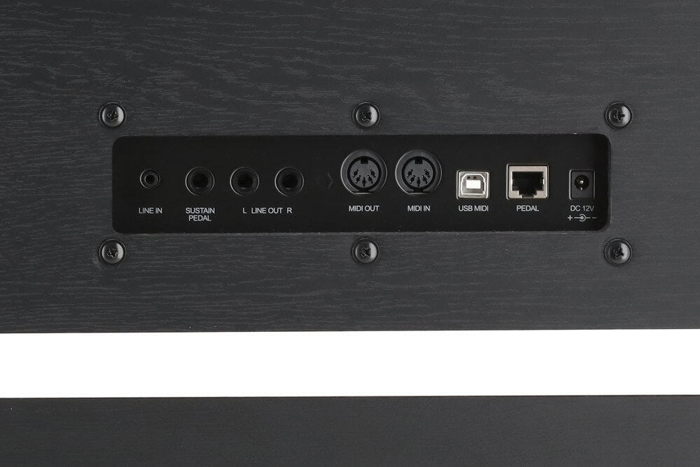 Digitální piano Gewa UP 540 panel vstupů a výstupů